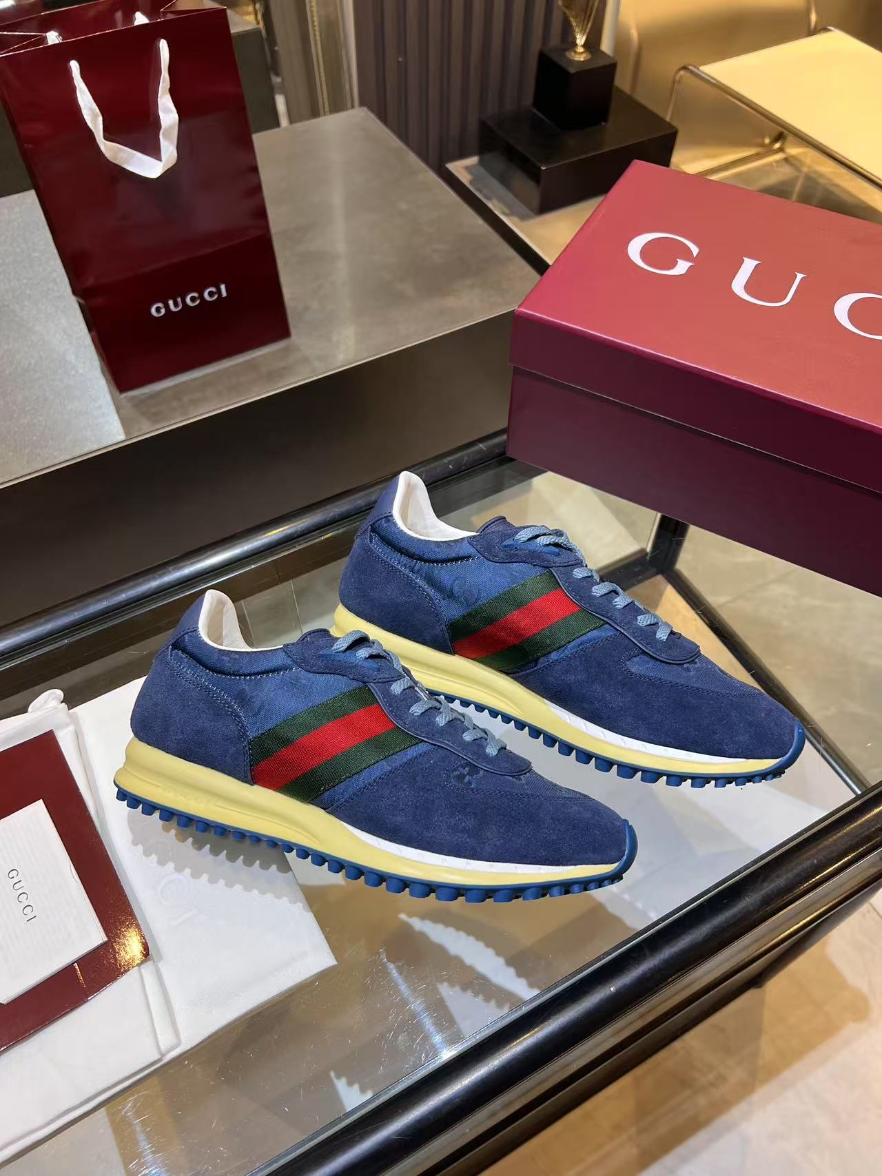 Gucci Re-Motion Platform Sneakers Navy