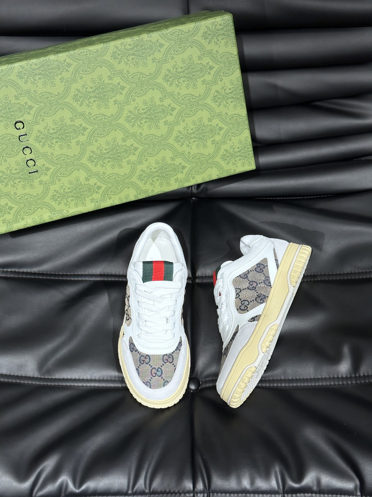 Gucci Re-Web GG Canvas Leather Sneakers White