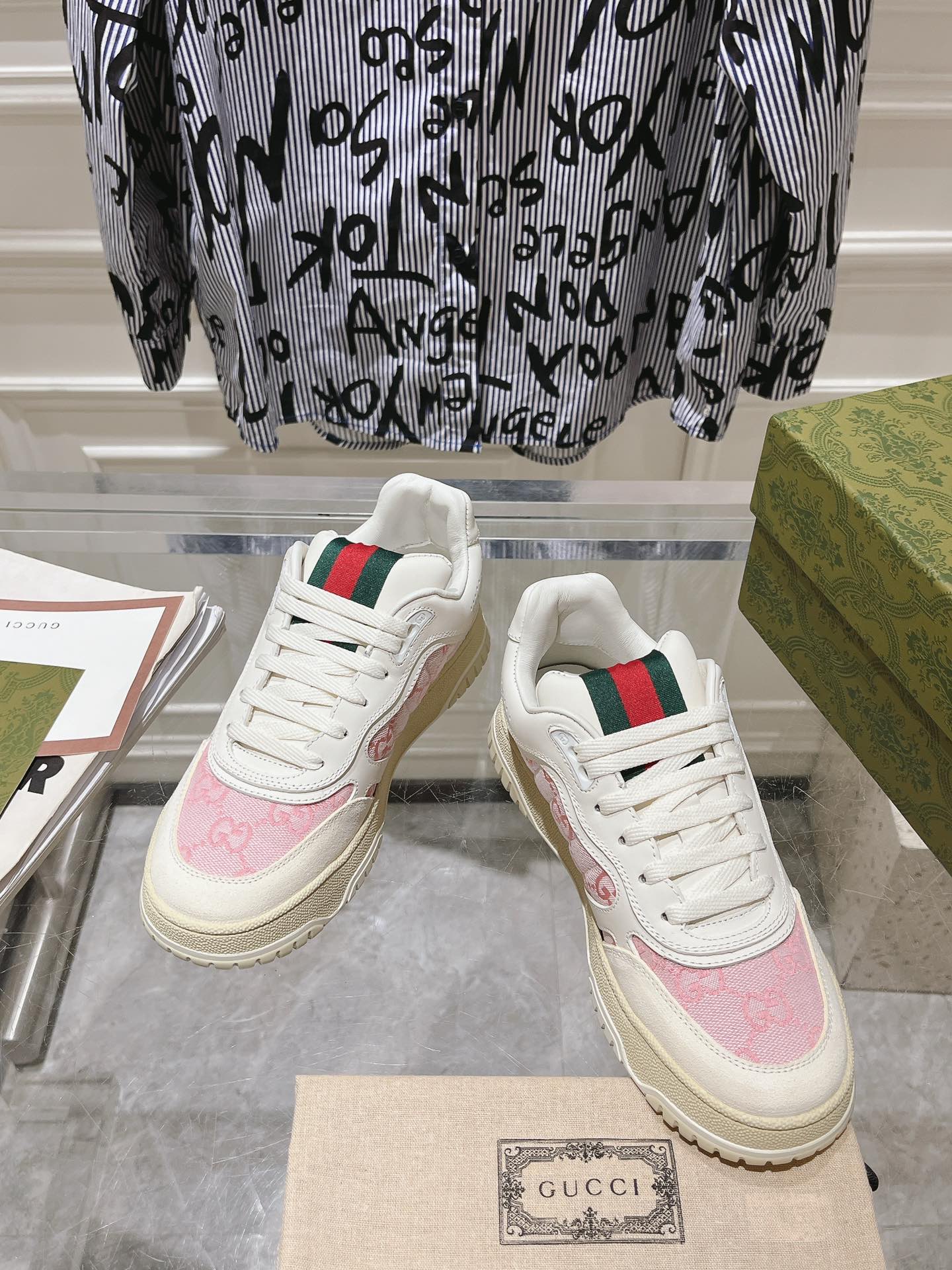 Gucci Vintage Distressed Sneaker Pink