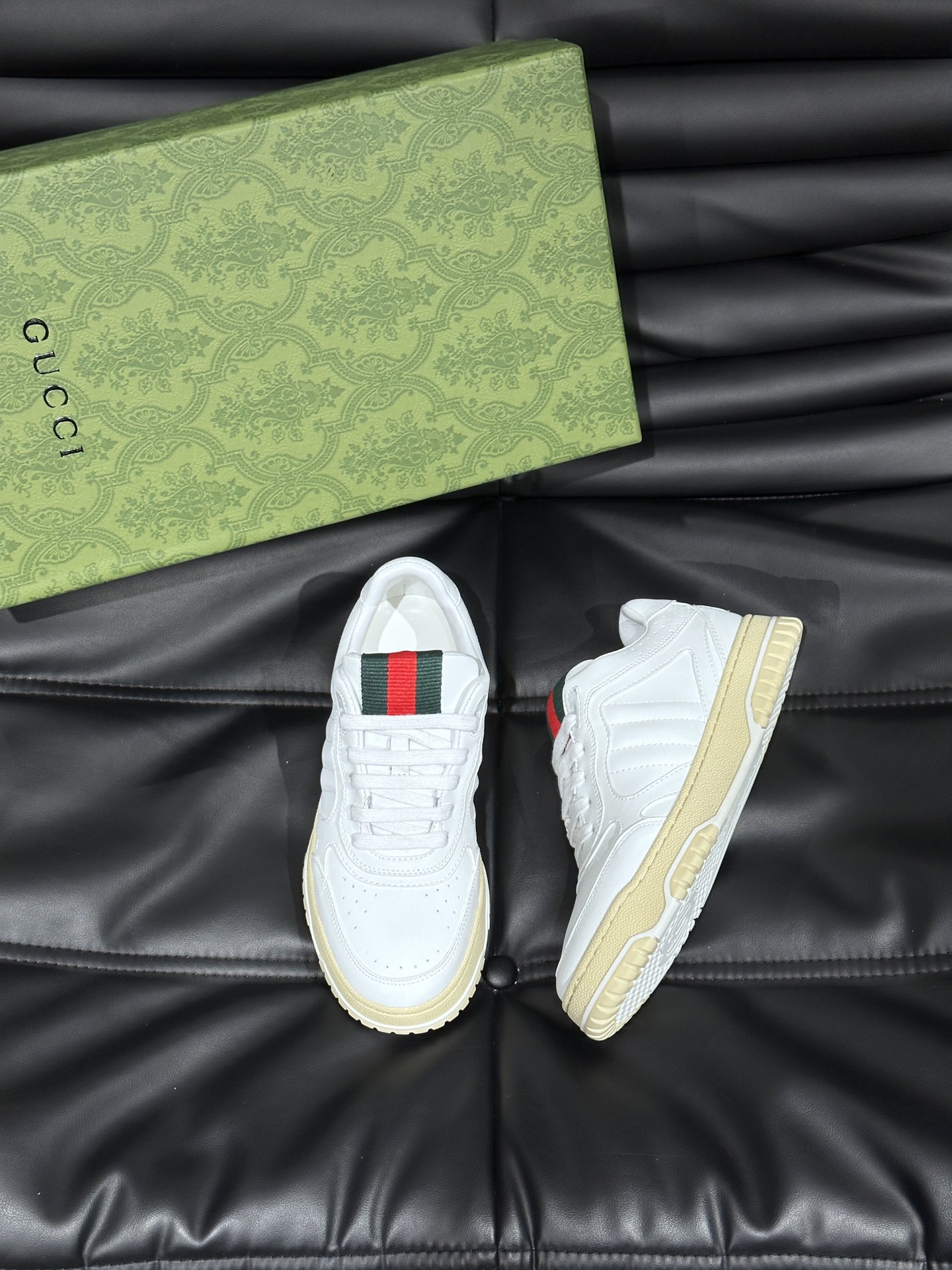 Gucci Re-Web Leather Sneakers White