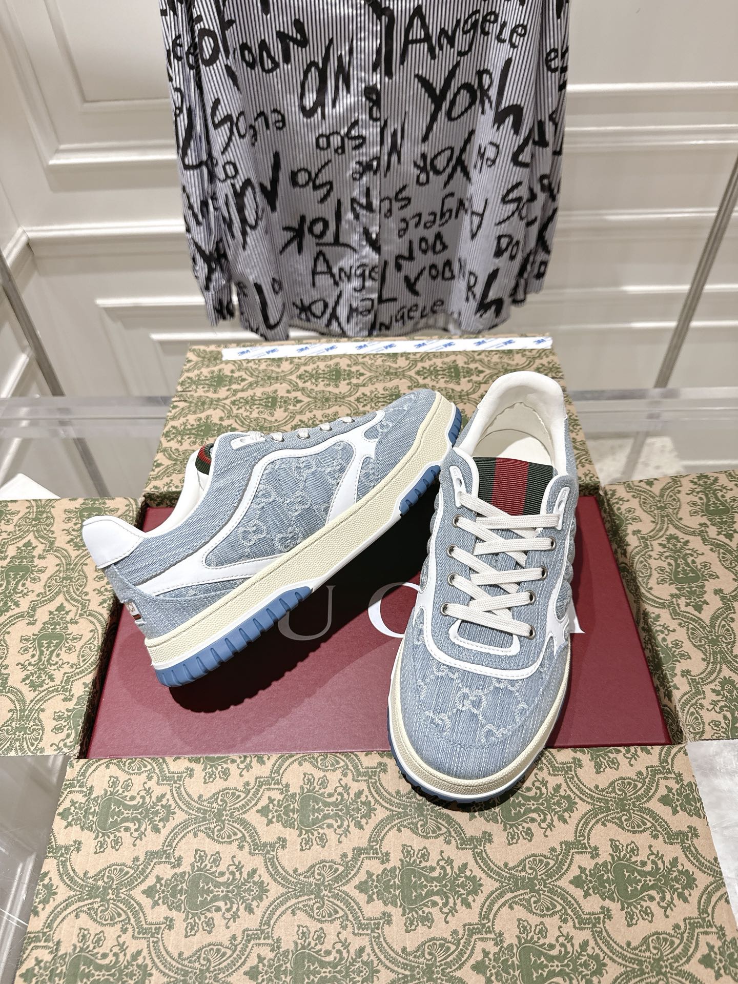 Gucci Vintage Denim GG Sneakers Blue