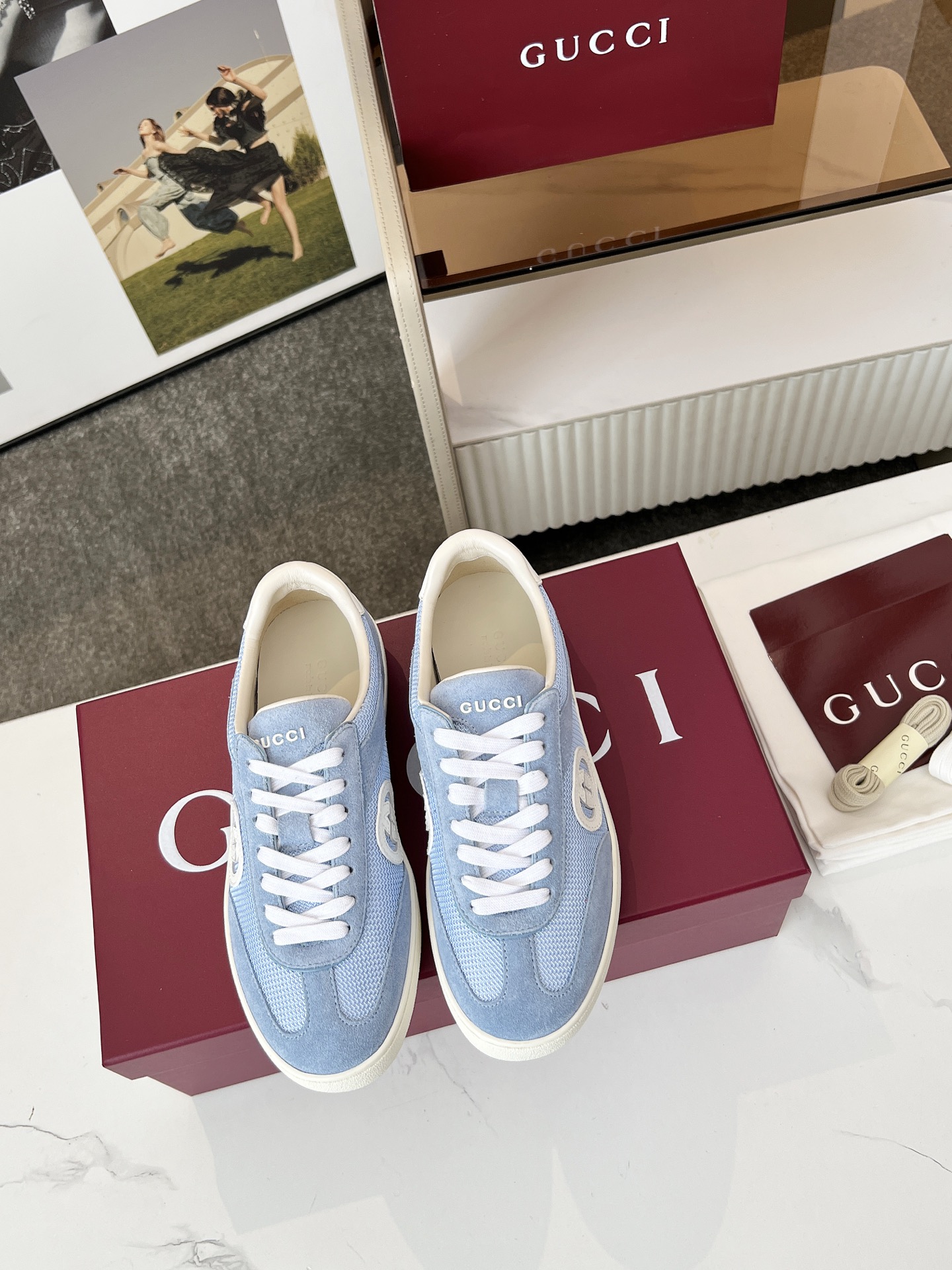 Gucci GG Trainer Sneakers Light Blue
