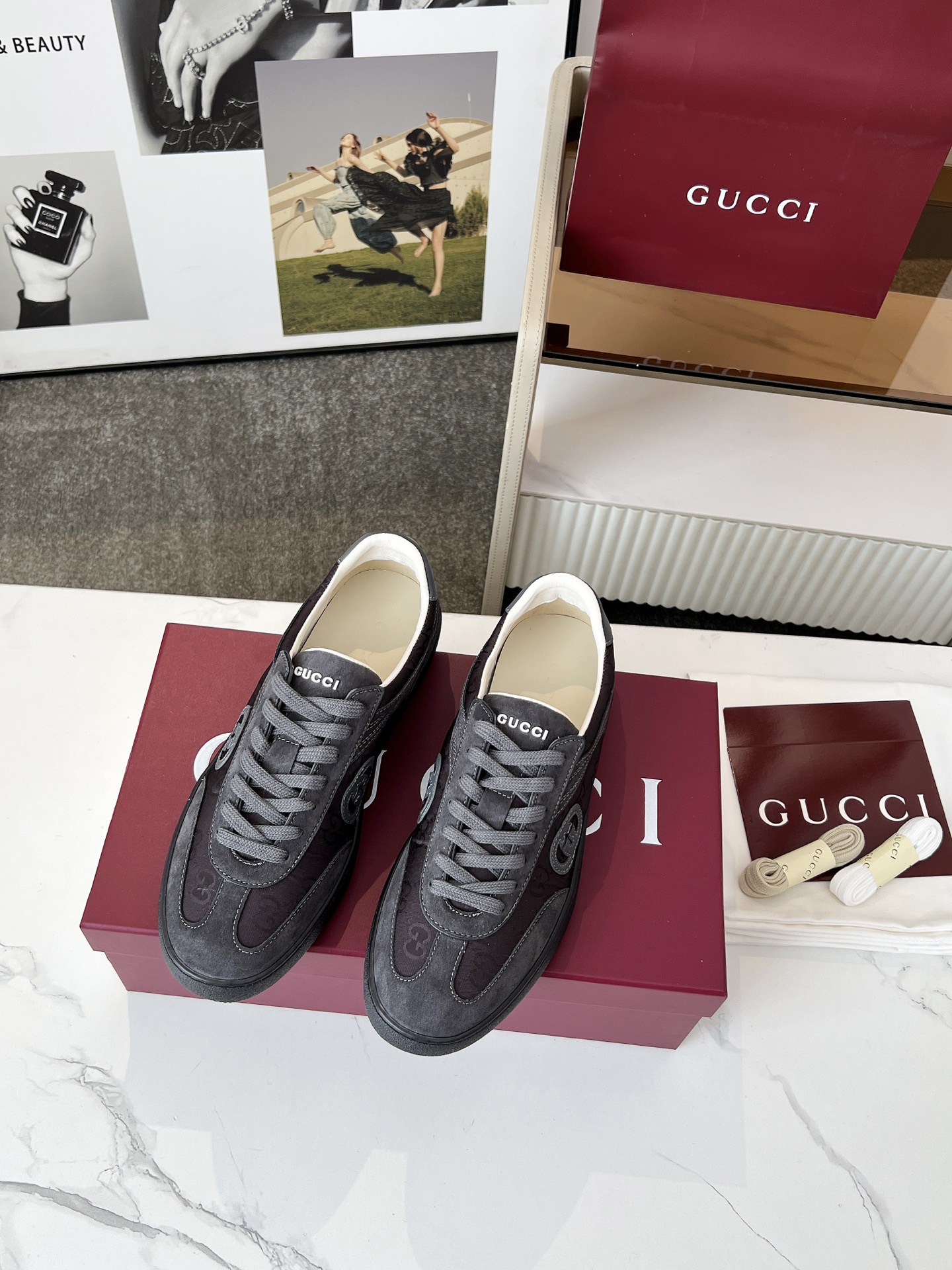 Gucci GG Trainer Sneakers Gray