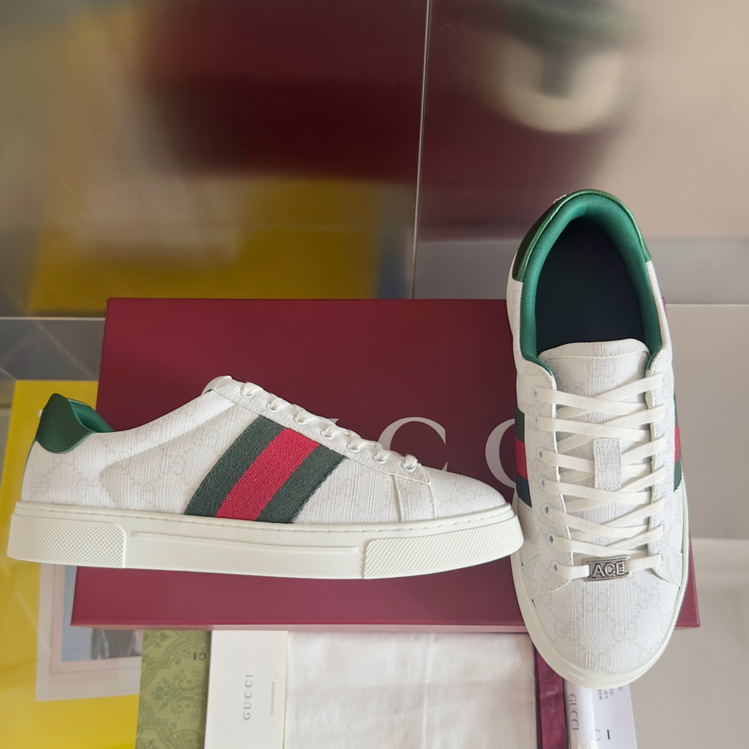 Gucci Ace GG Canvas Sneakers White/Green/Red