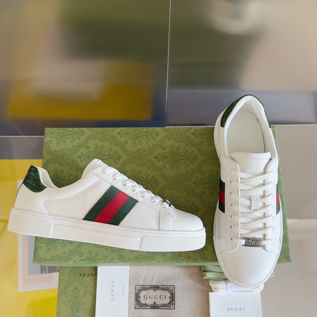 Gucci Ace Leather Sneakers White
