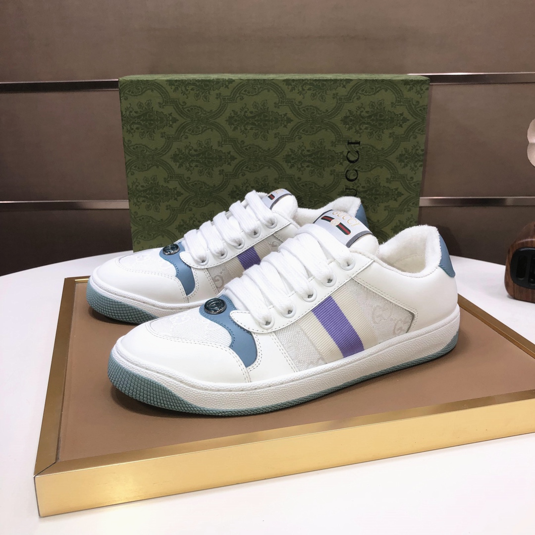 Gucci GG Canvas Low-Top Sneakers White/Blue