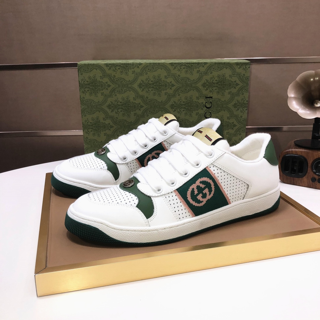 Gucci GG Low-Top Sneakers White Green