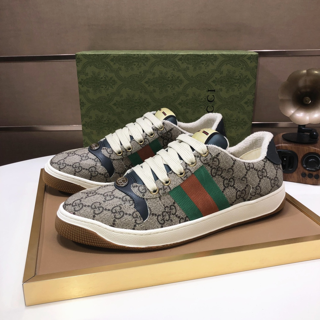 Gucci GG Web Stripe Low-Top Sneakers Multicolor