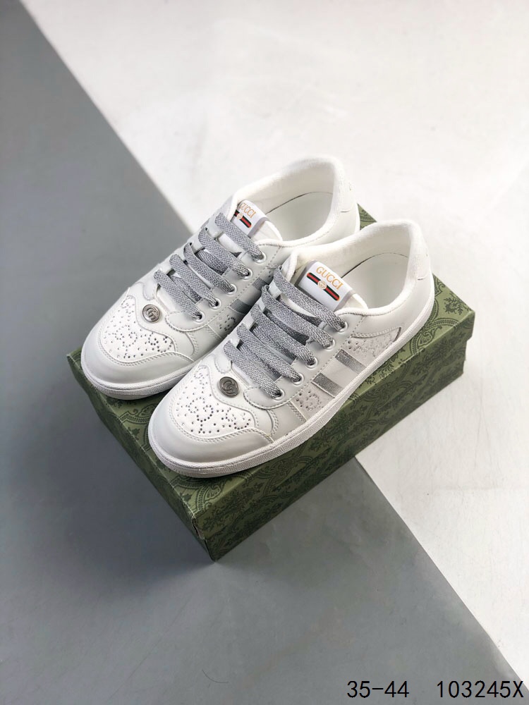 Gucci Distressed Screener Sneakers White