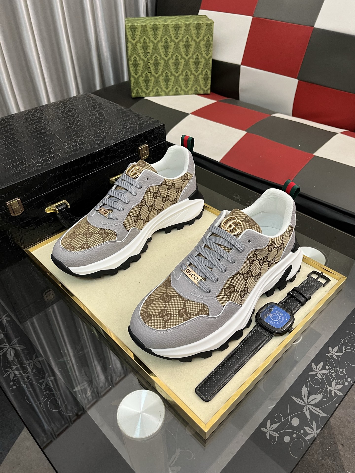 Gucci GG Canvas Chunky Sneakers Beige