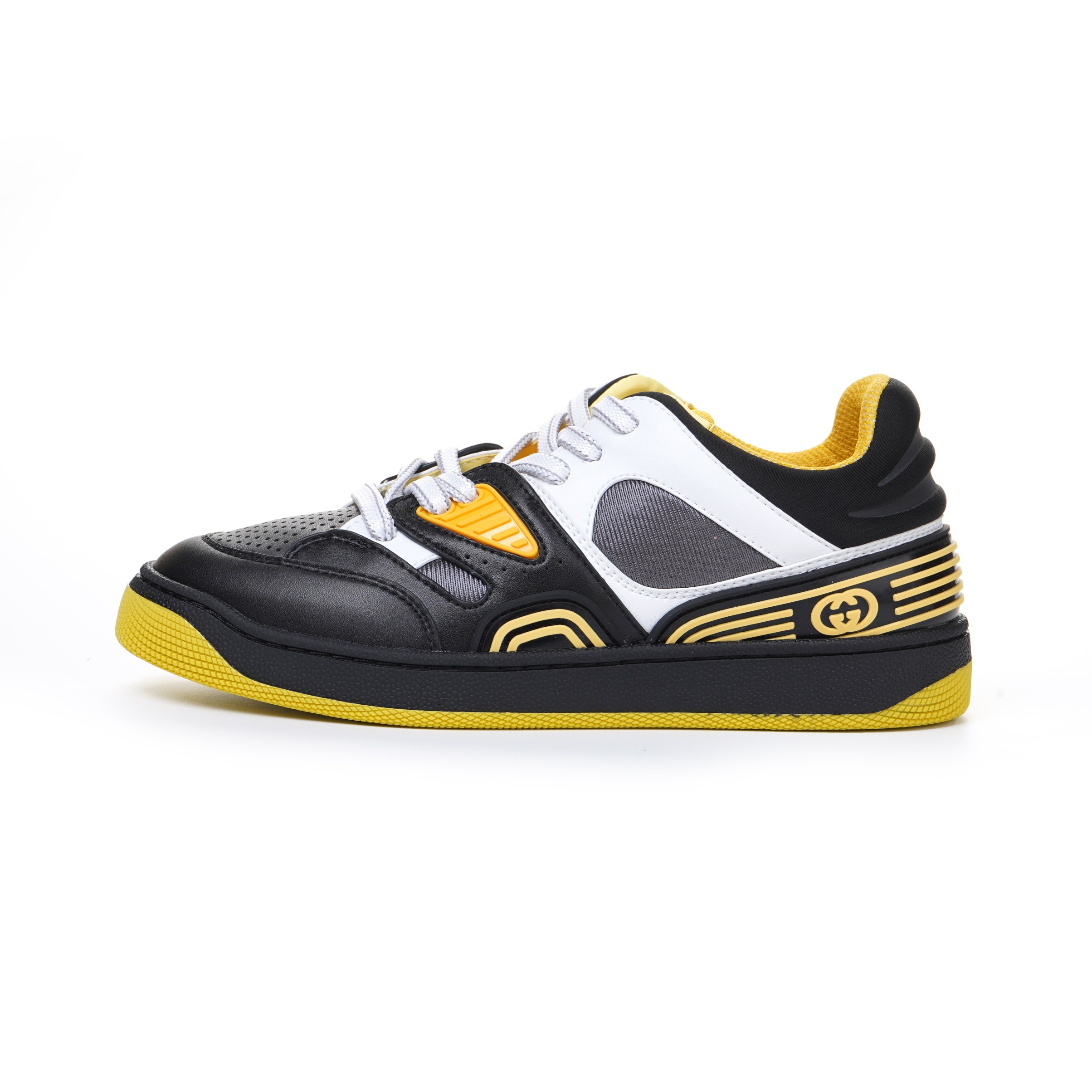 Gucci 2022 Low-Top Couple Sneakers Black/White/Yellow