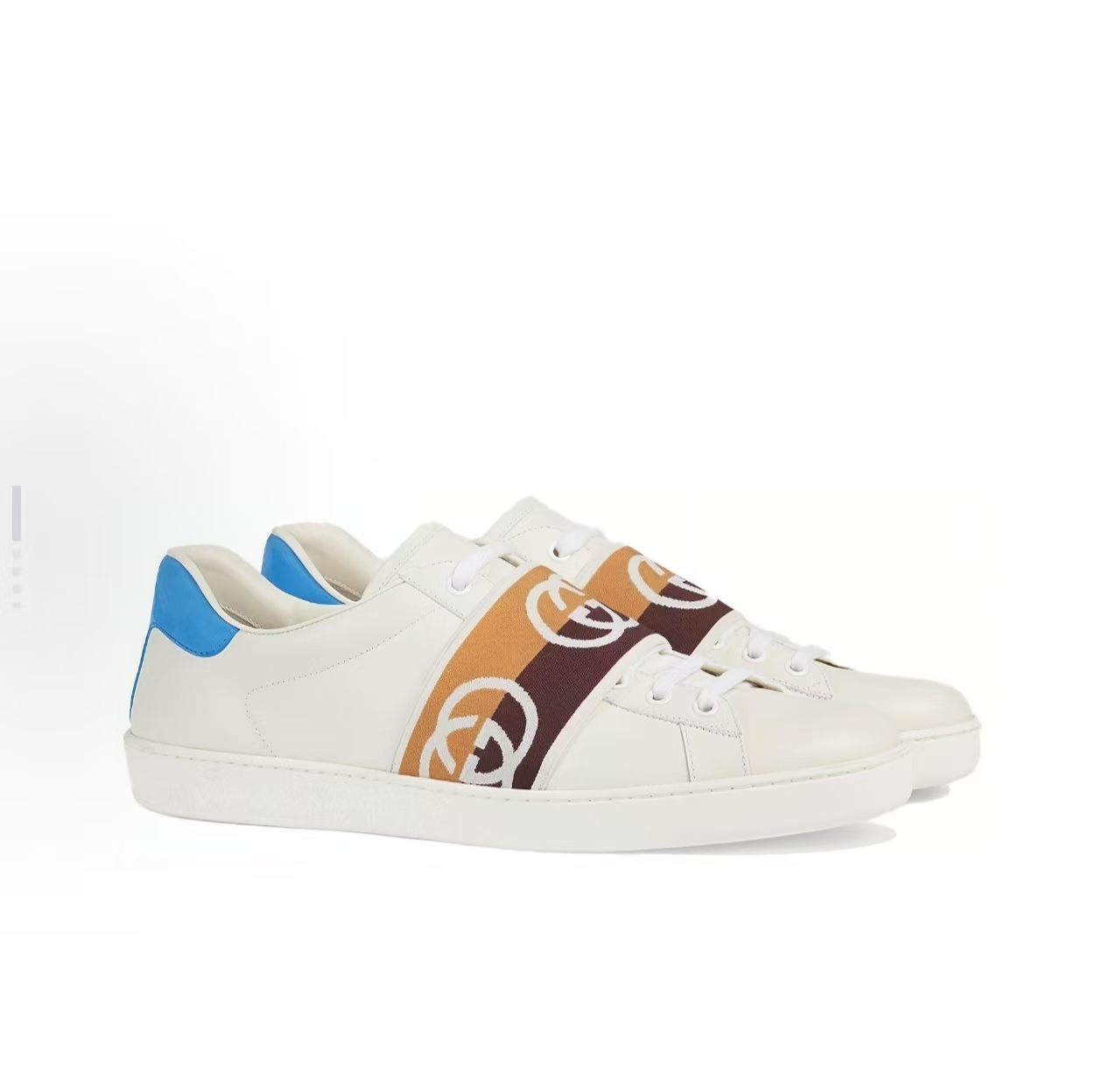 Gucci Ace Embroidered Low-Top Sneakers Blue