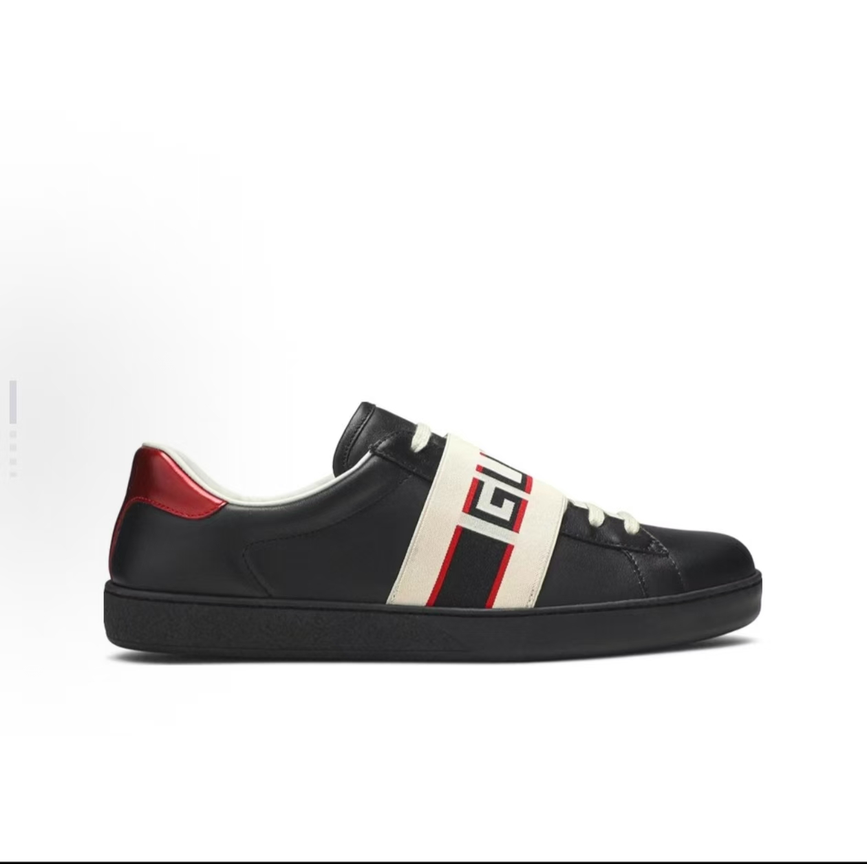 Gucci Ace Stripe Low-Top Sneakers Black/Red