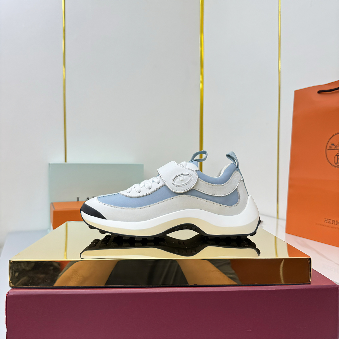 Hermes Hugo Platform Sneakers Navy/Red