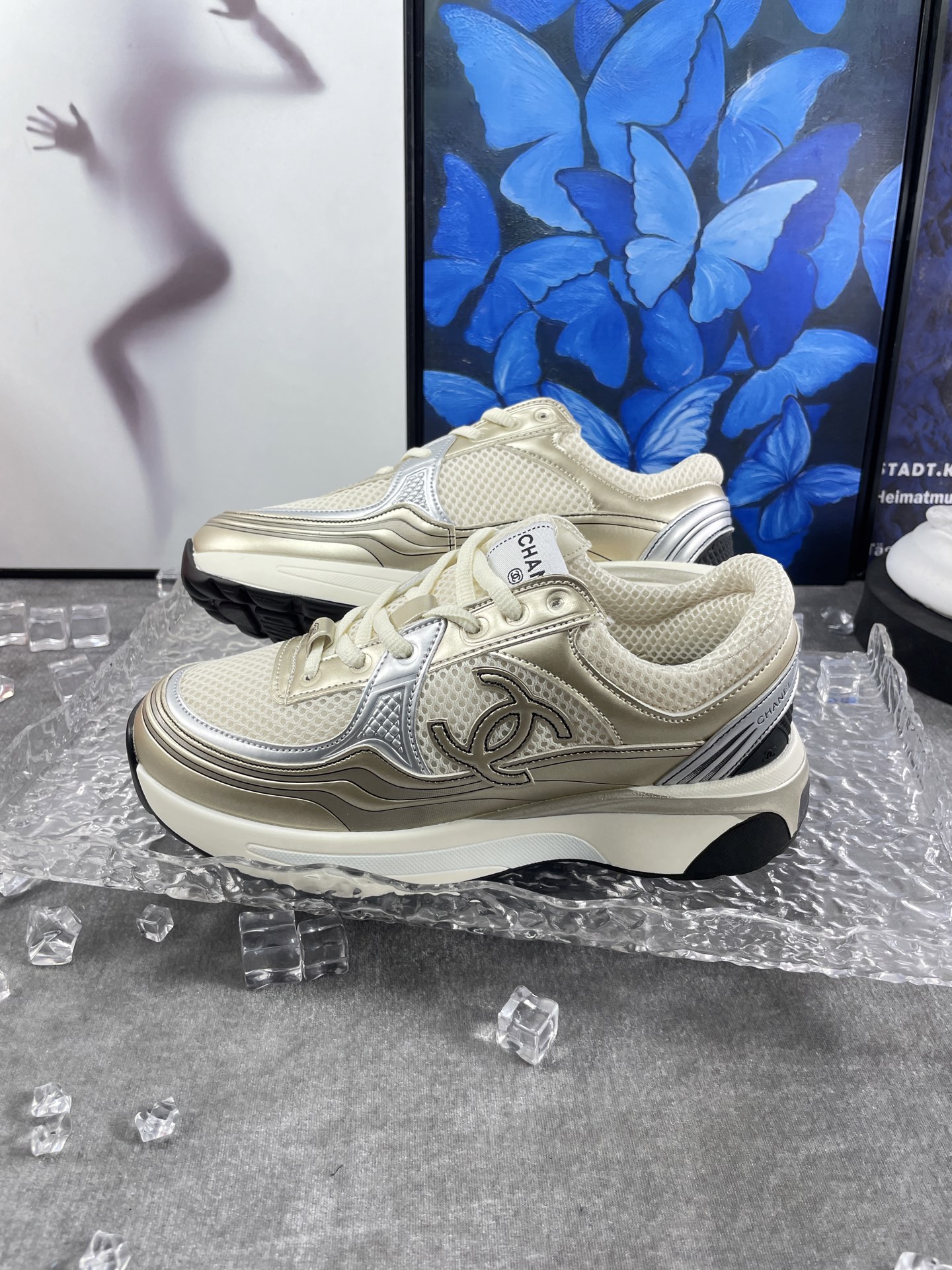 Chanel Mesh Runner Sneakers Beige