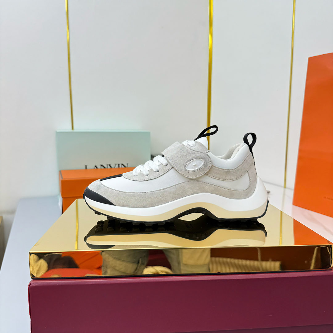 Hermes Loosneaker Velcro Sneakers White/Gray