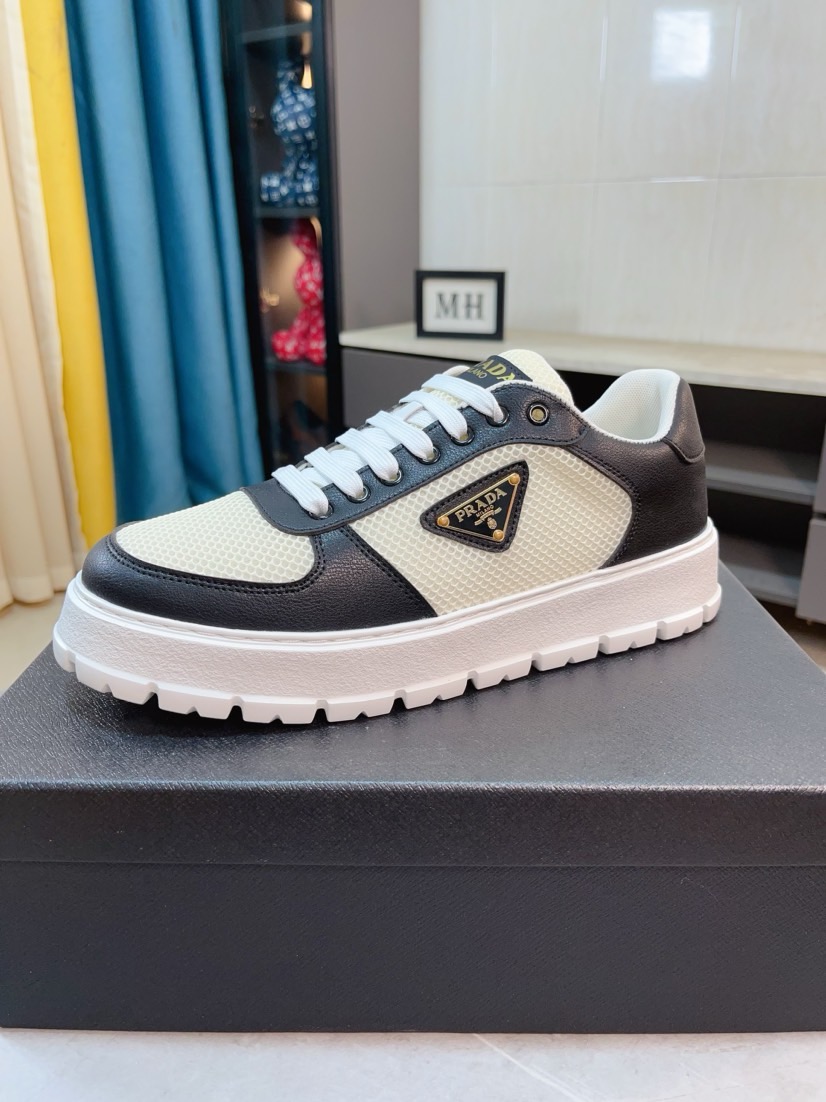 Prada Triangle Logo Lug Sole Sneakers Black