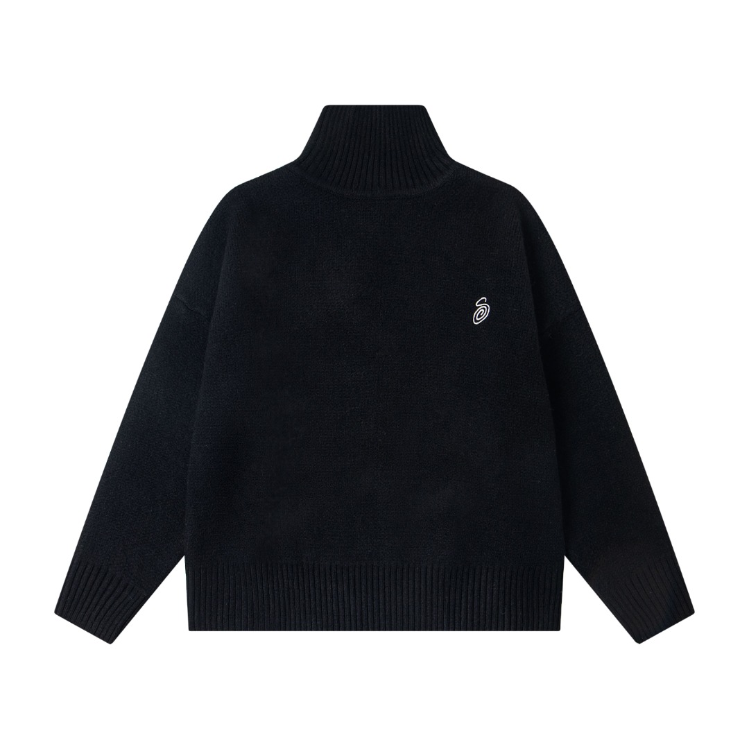 Stussy Turtleneck Knit Sweater Black/Grey