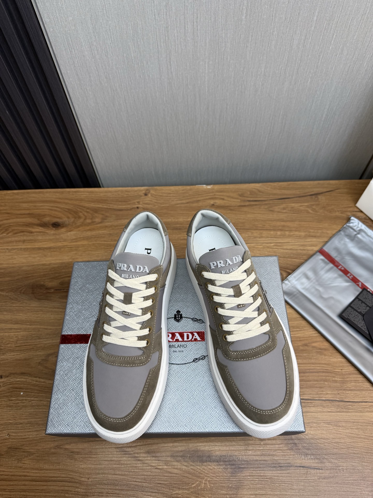 Prada Milano Suede Sneaker Gray
