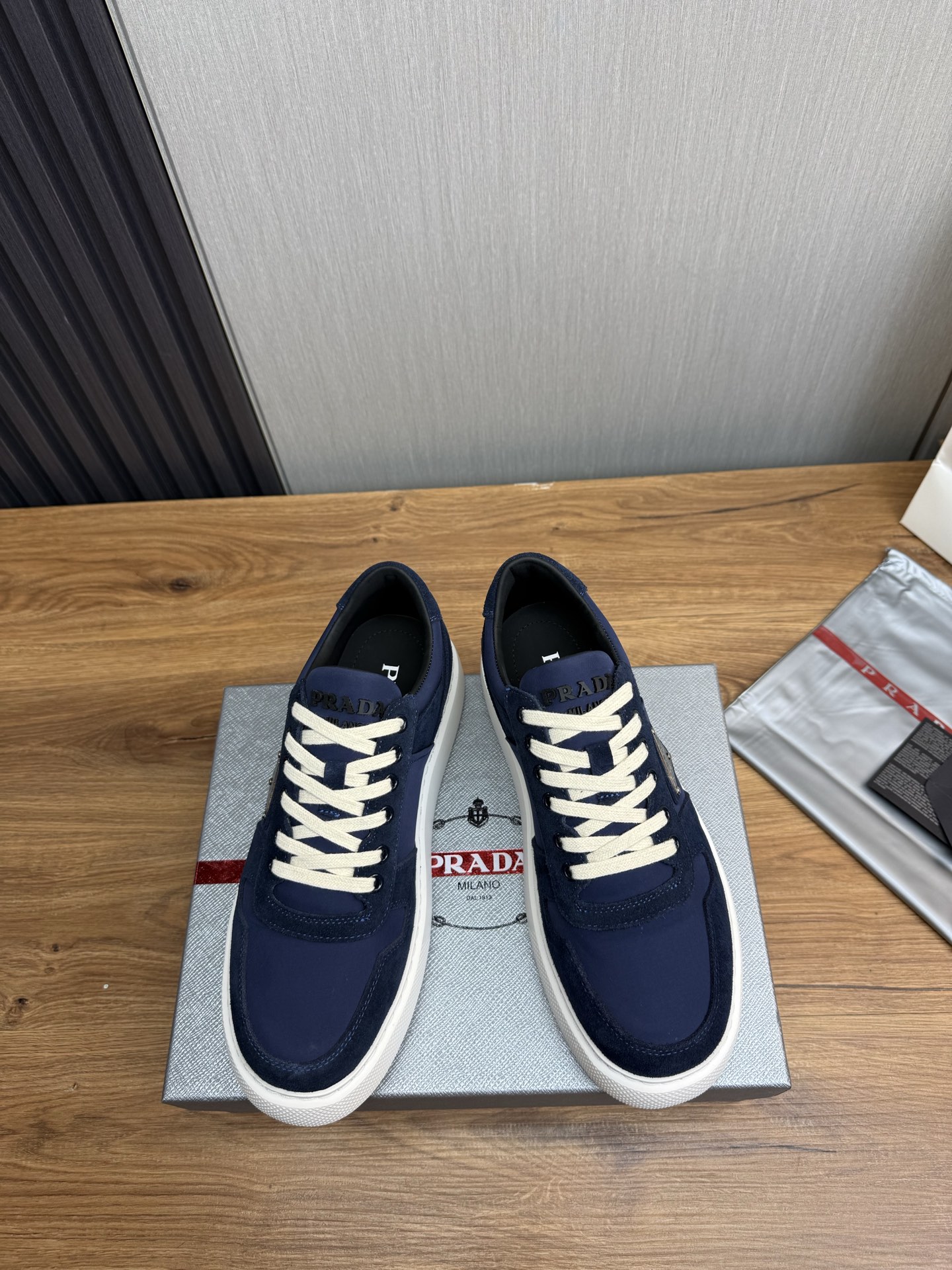Prada Triangle Logo Sneakers Navy