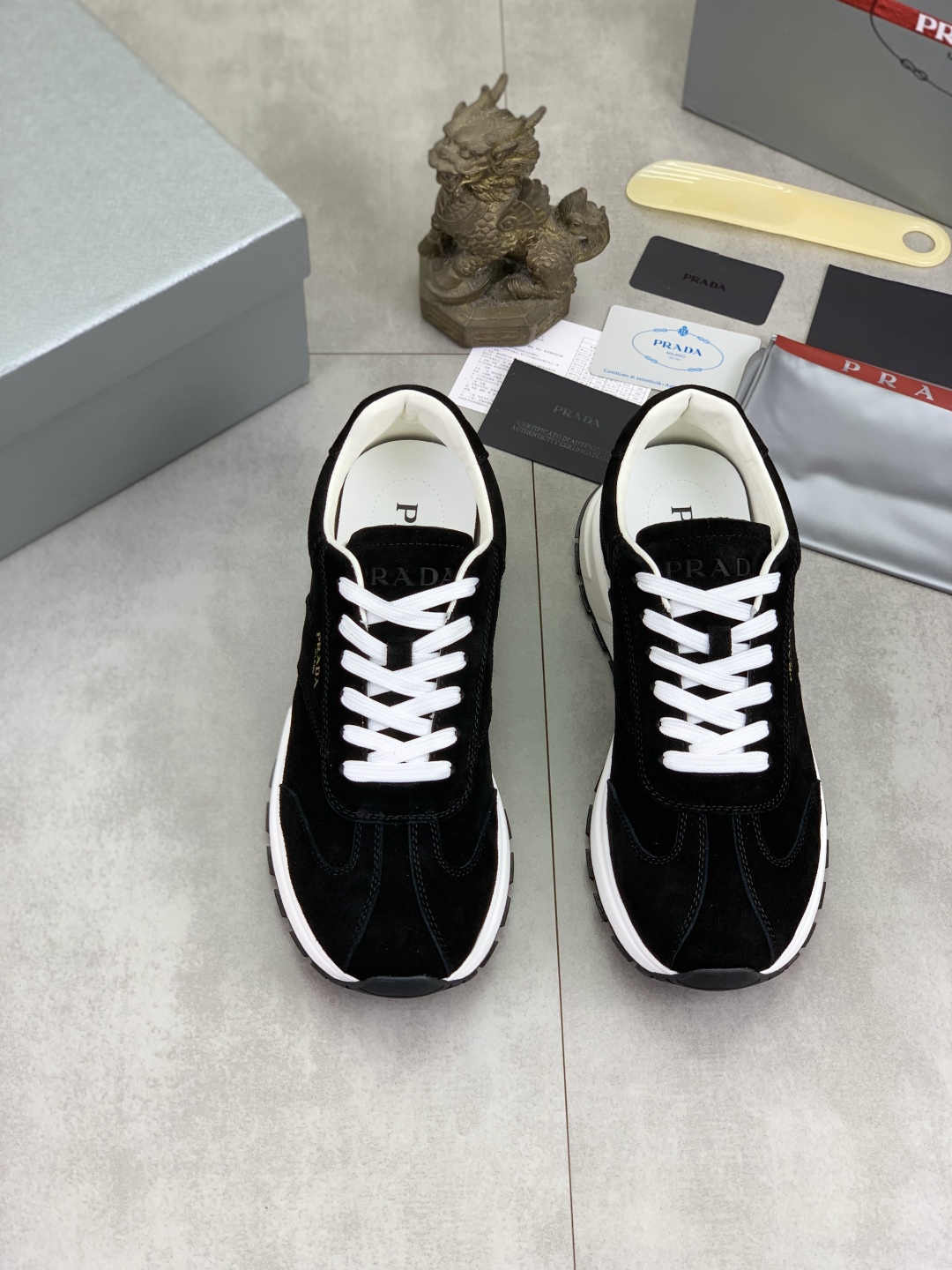 Prada Calf Leather Sneakers Black