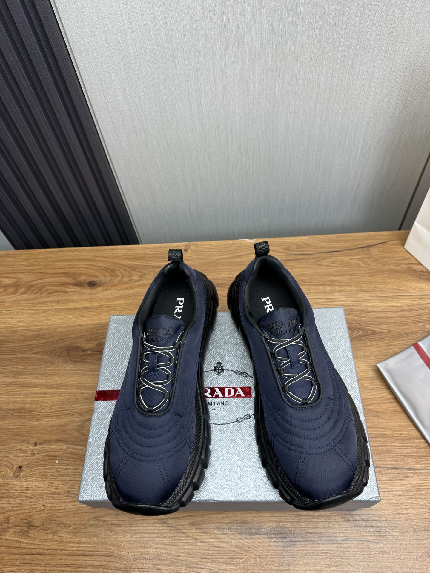 Prada Milano Nylon Sneakers Navy