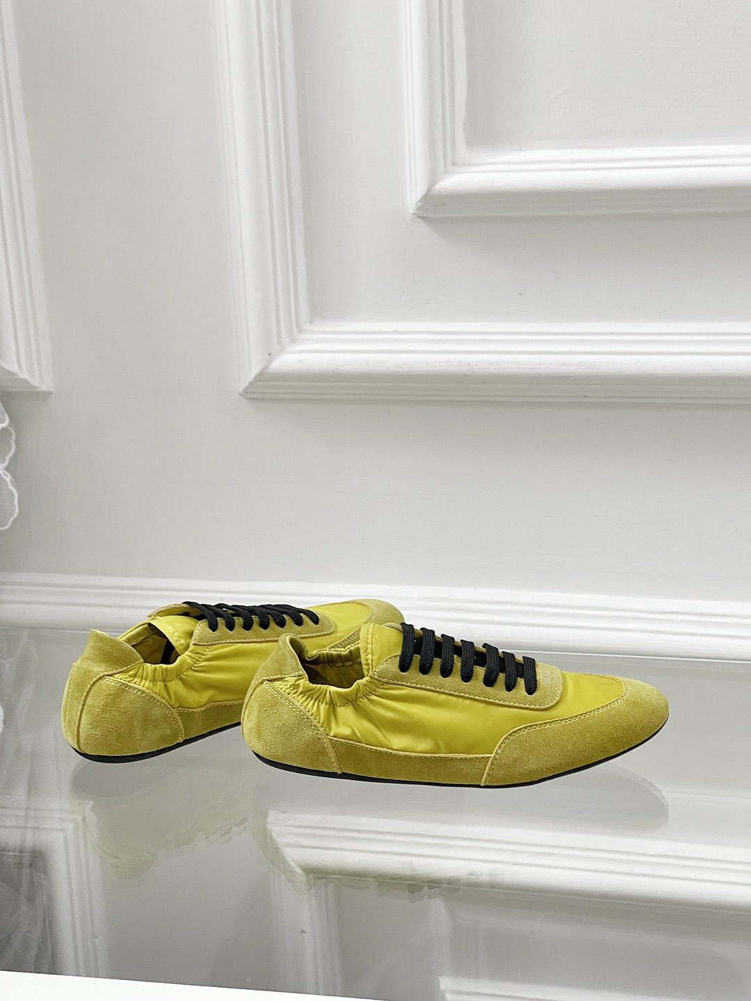 Prada Collapse Nylon Sneakers Yellow
