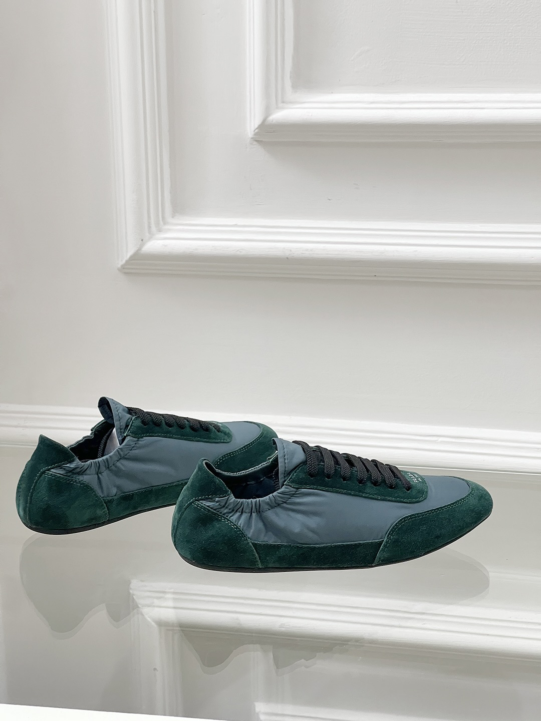 Prada Collapse Nylon Sneakers Green