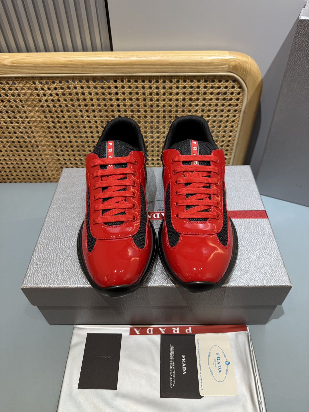 Prada Americas Cup Sneakers Red/Black
