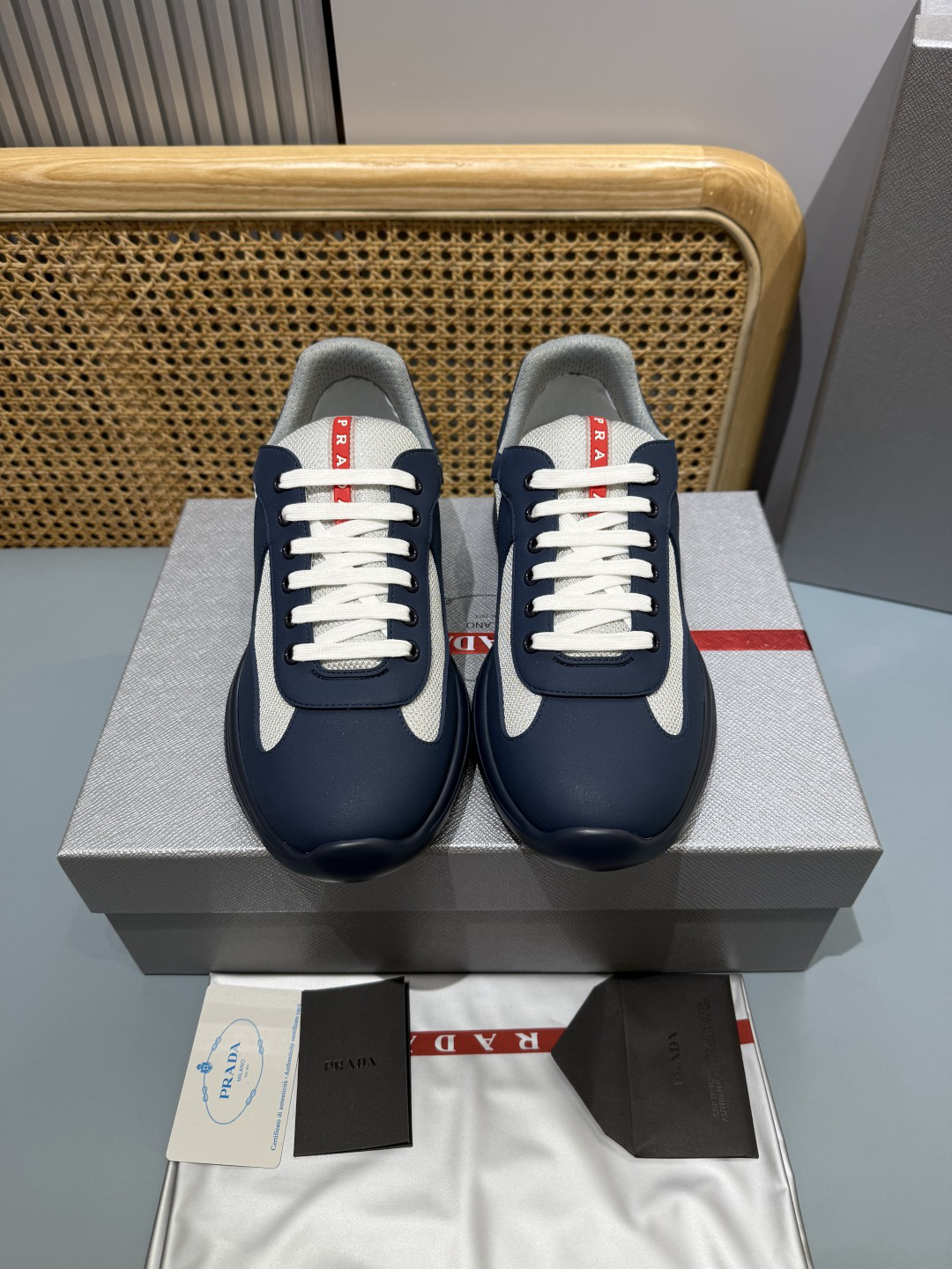 Prada Americas Cup Sneakers Navy