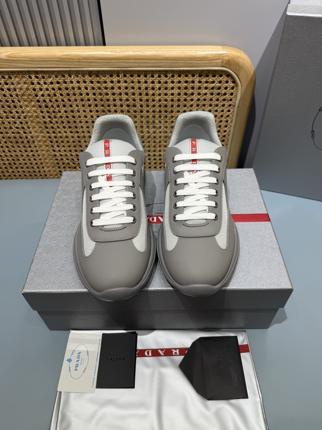 Prada Americas Cup Sneakers Gray