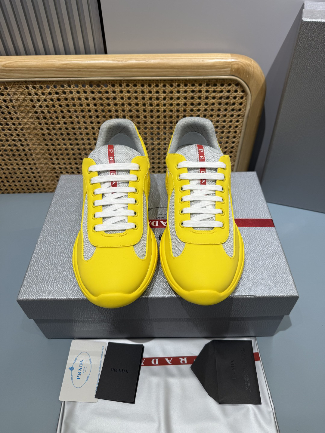 Prada Americas Cup Sneakers Lemon Yellow