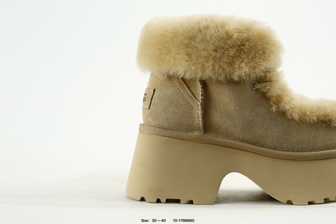 UGG Sheepskin Platform Boots Beige