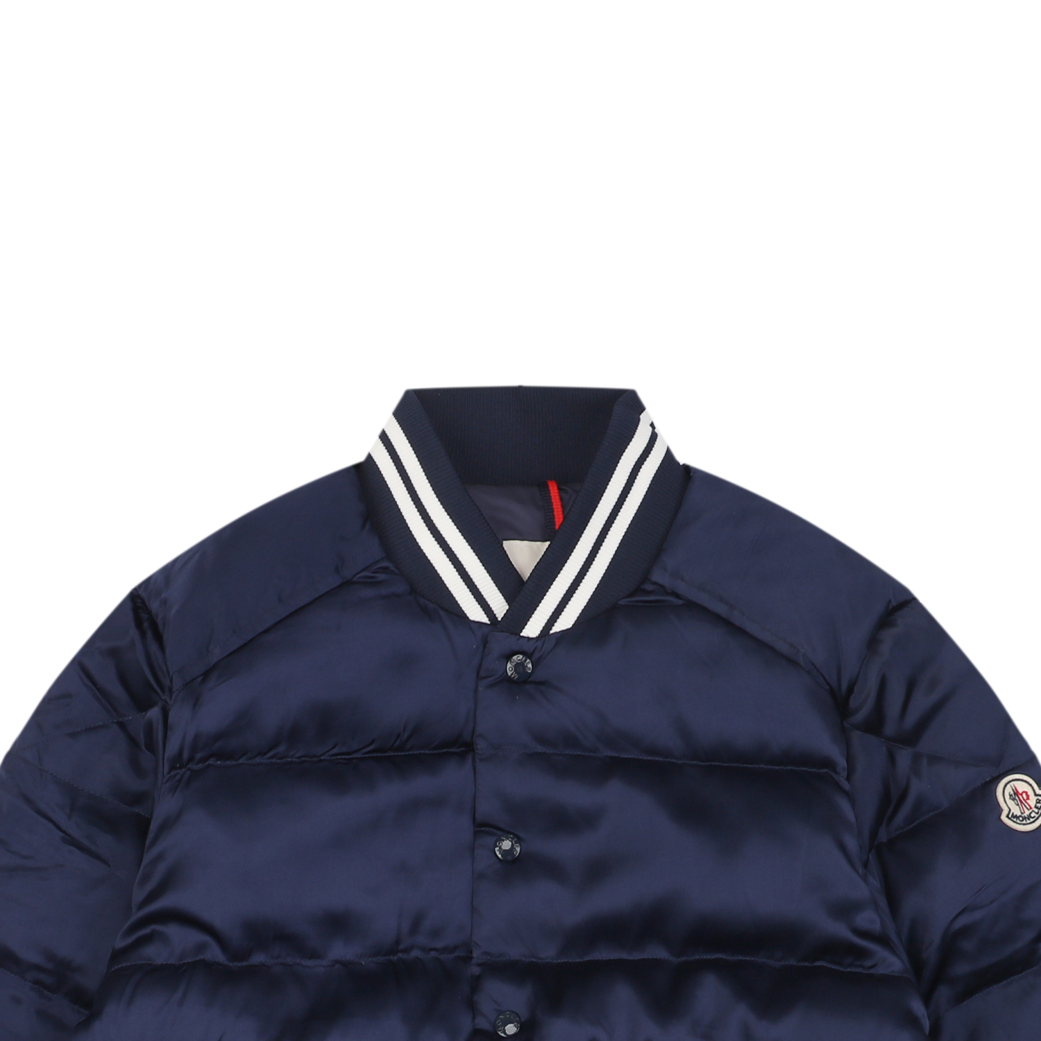 Moncler M Logo Down Varsity Jacket Navy