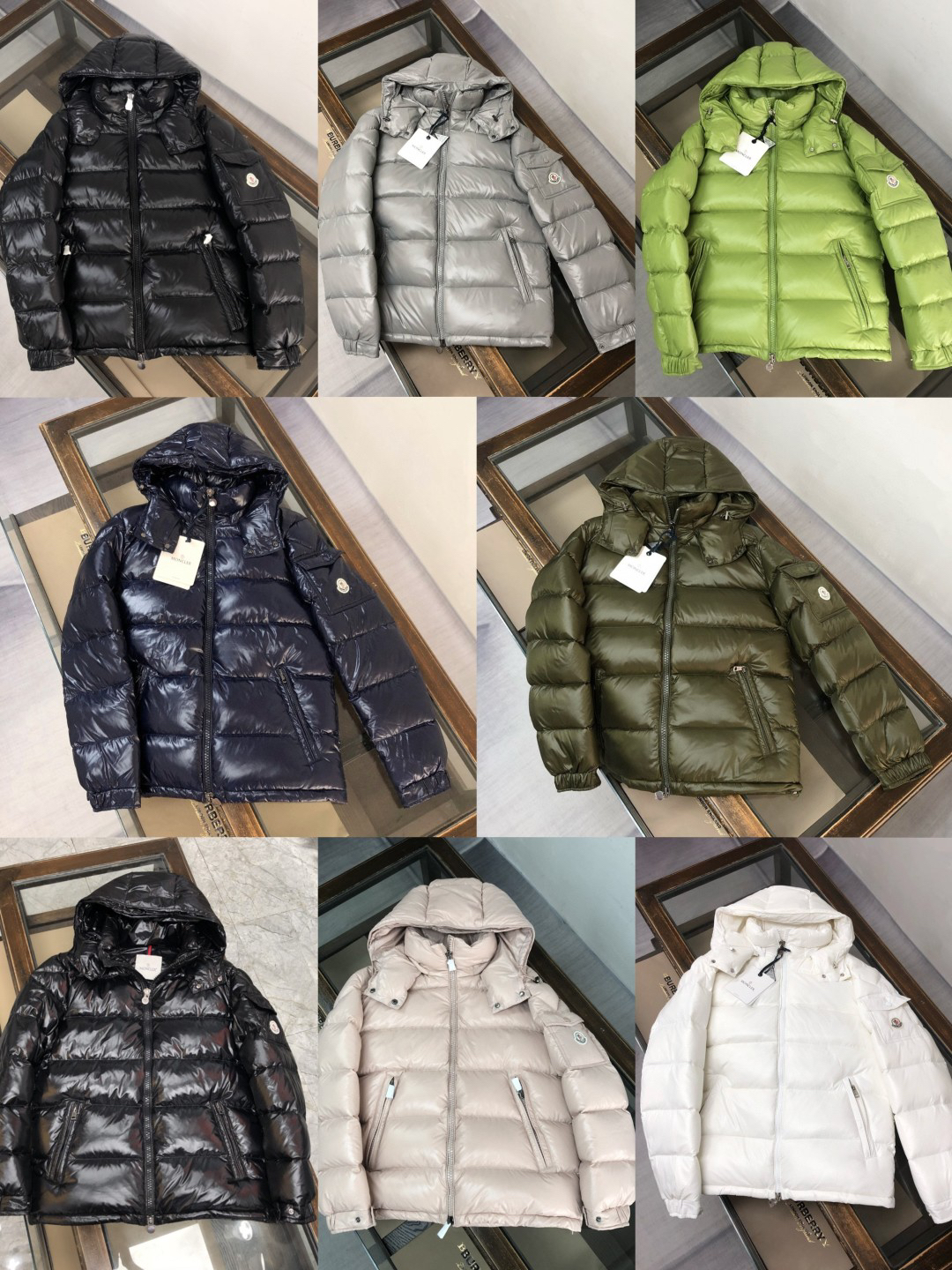 Moncler Maya Hooded Down Jacket Avocado Green