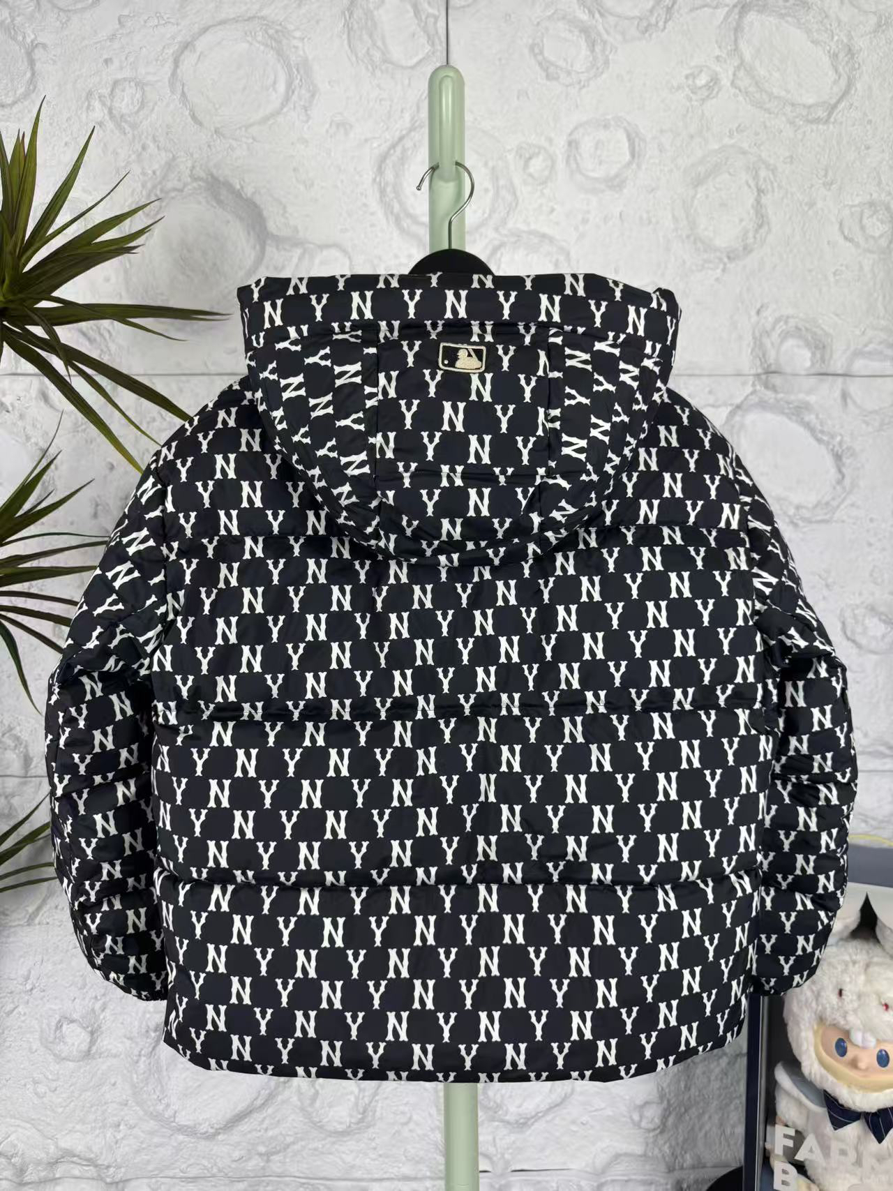 MLB Monogram Hooded Down Jacket Black