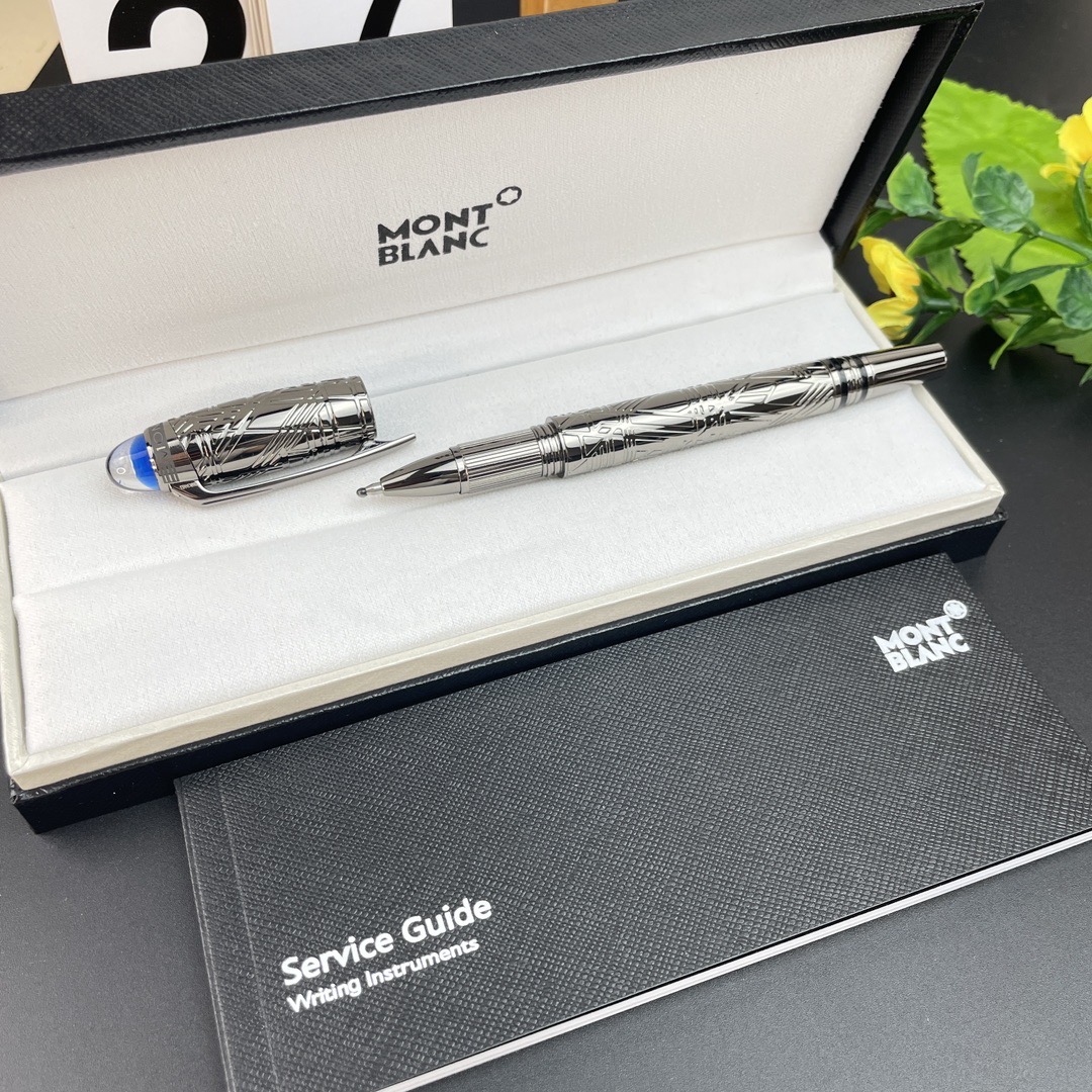 Montblanc Luxury Signature Rollerball Pen Set Silver