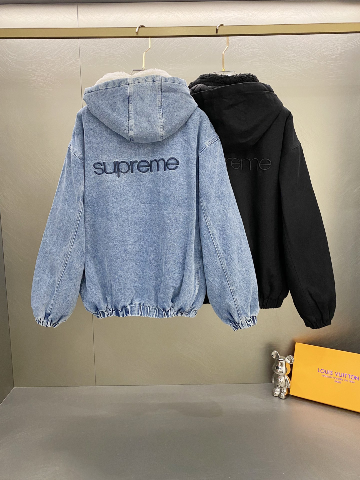 Supreme Faux Shearling Bomber Jacket Black