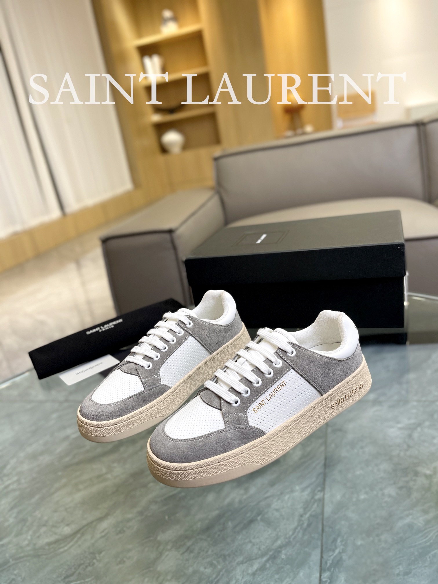 YSL SL61 Low-Top Sneakers Grey
