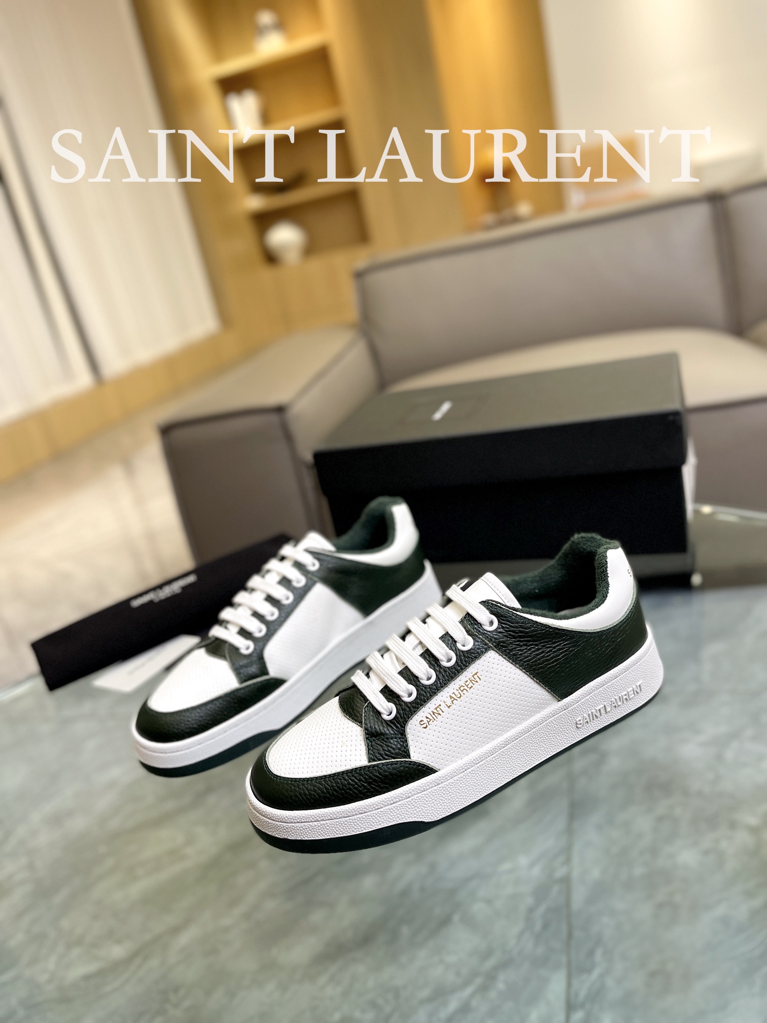 Saint Laurent SL61 Retro Sneakers Green/White