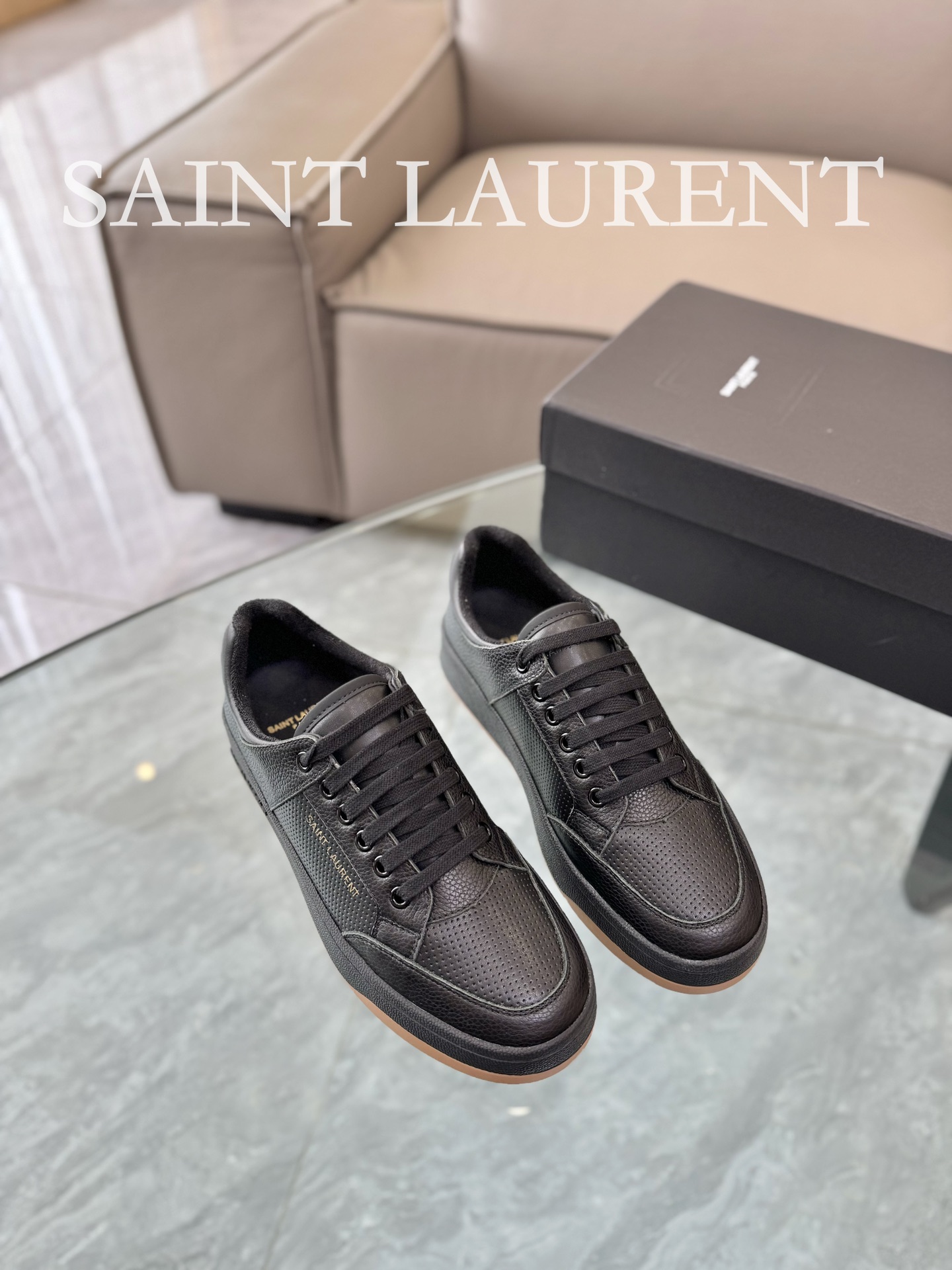 Saint Laurent SL61 Leather Sneakers Black