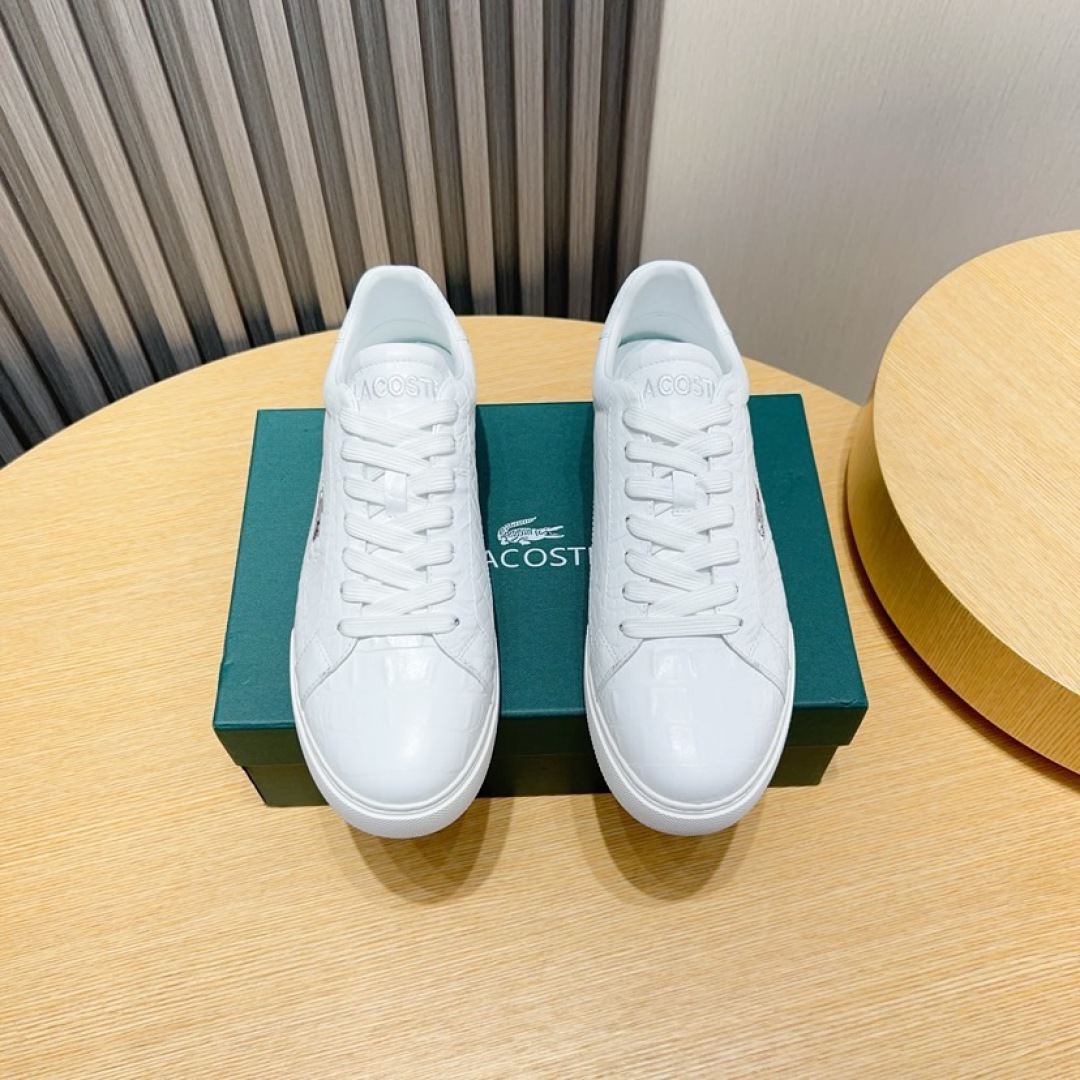 Lacoste Croc-Embossed Sneakers White