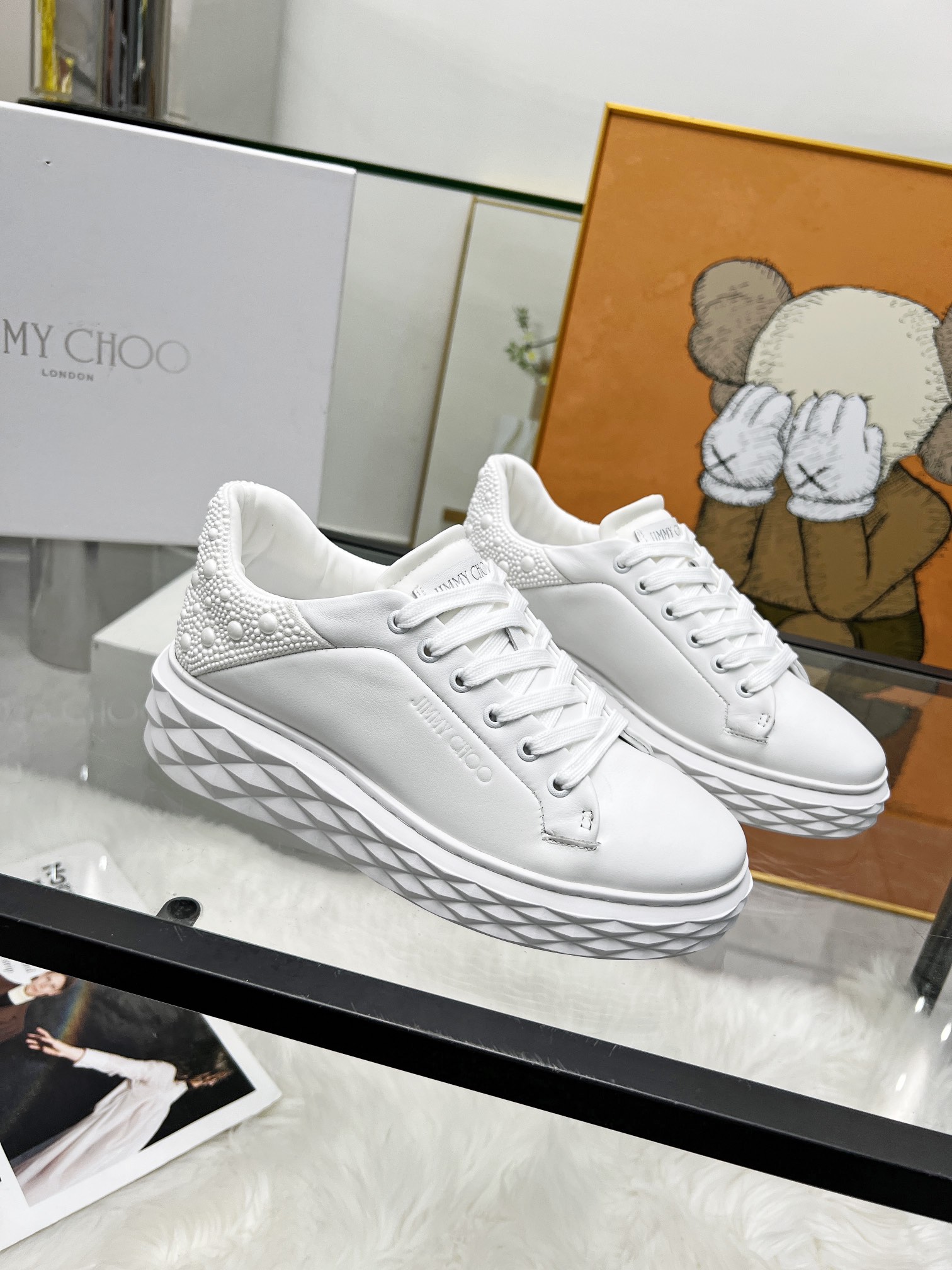 Jimmy Choo Diamond Pearl Sneakers White