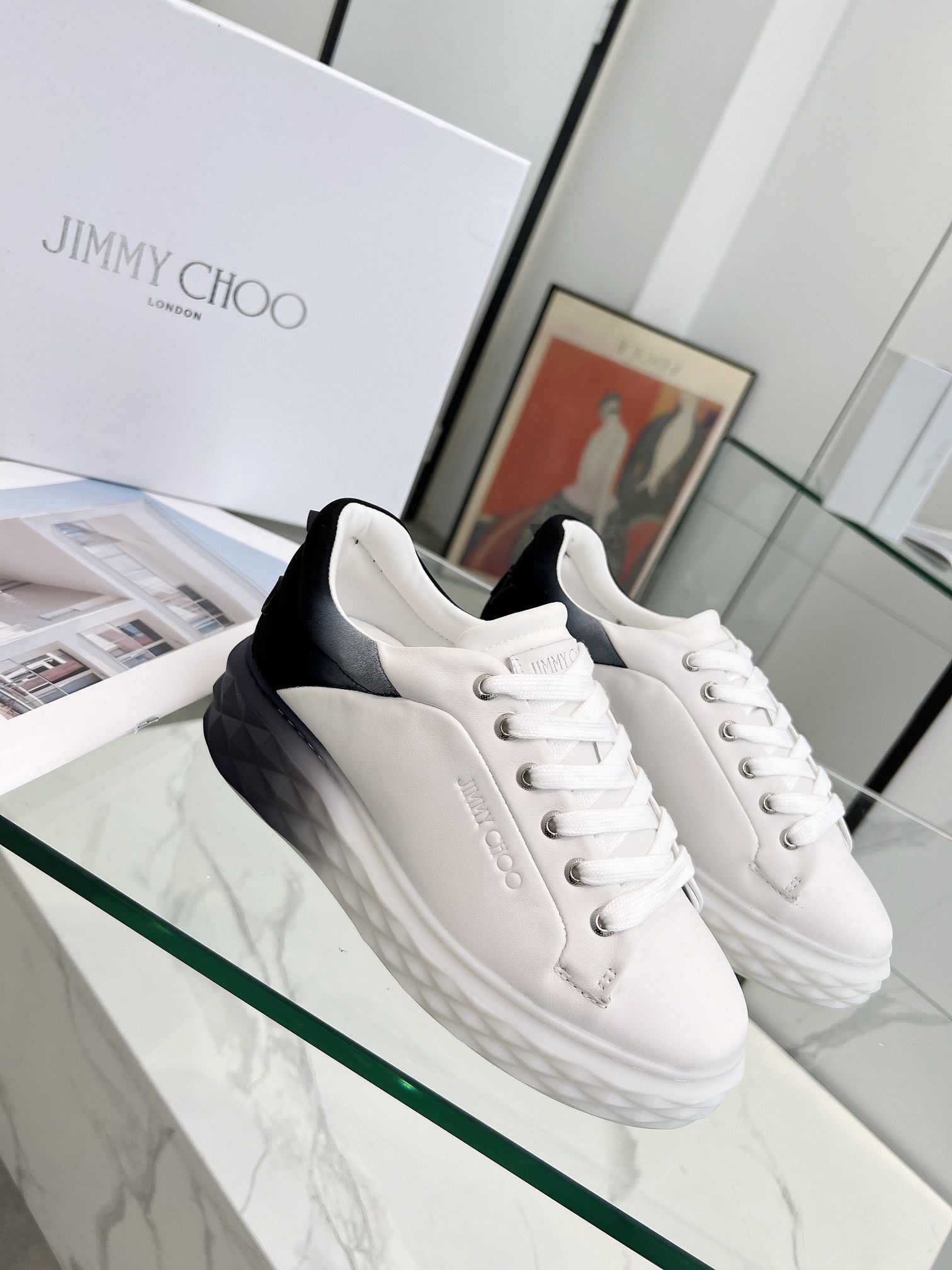 Jimmy Choo Diamond Sneakers White/Black