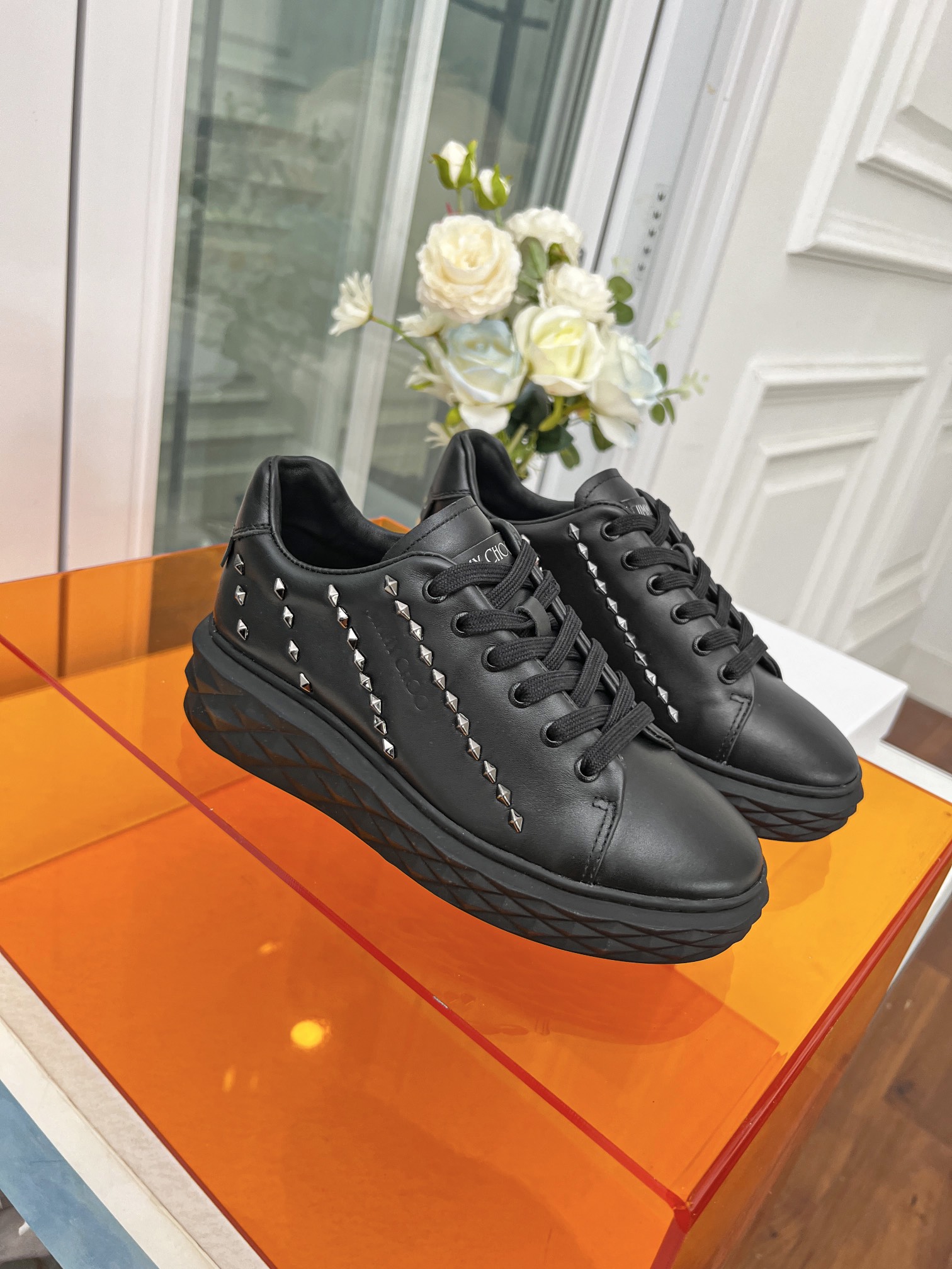Jimmy Choo Diamond Stud Sneakers Black