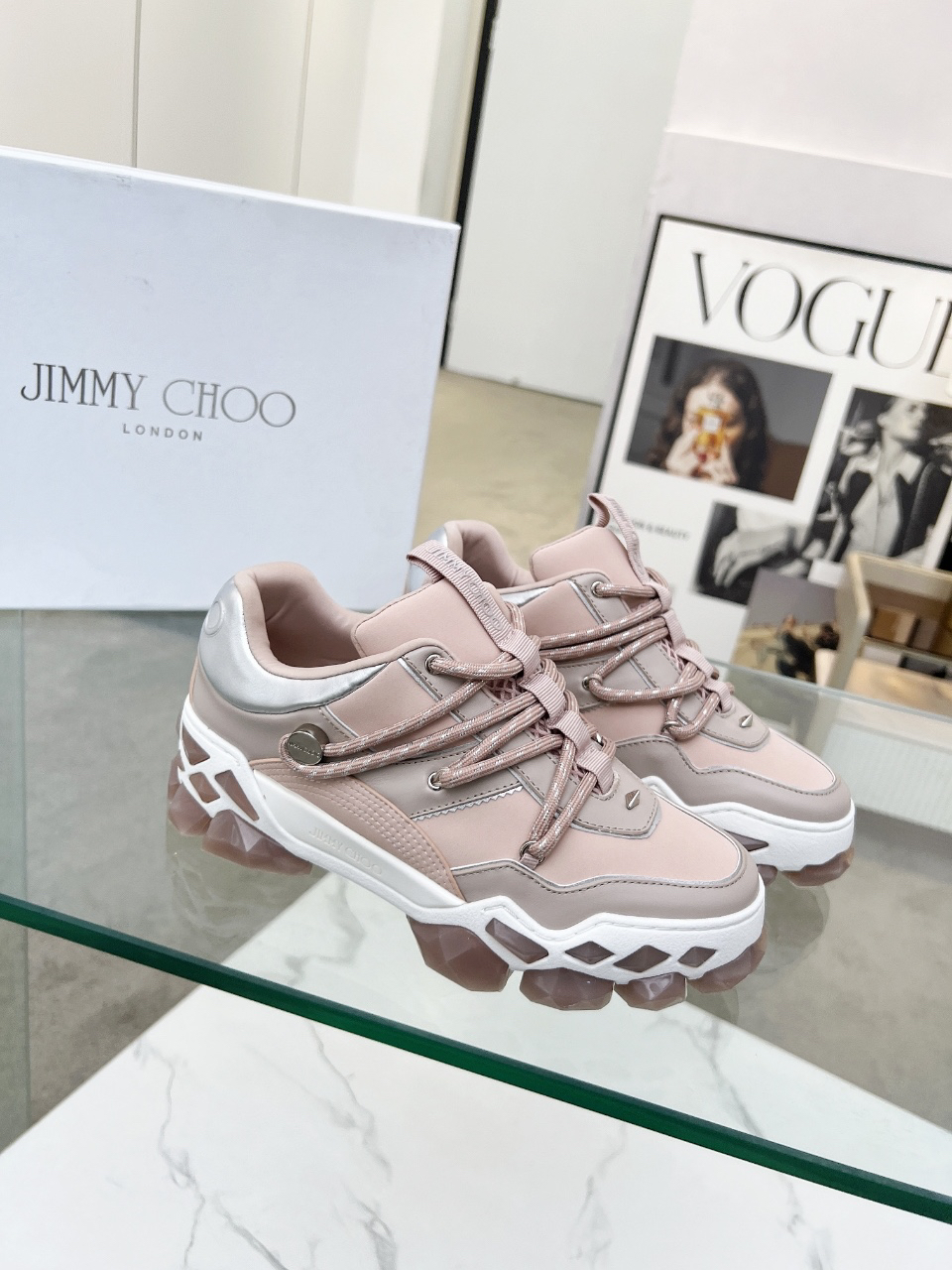 Jimmy Choo Diamond X II Dad Sneakers Pink
