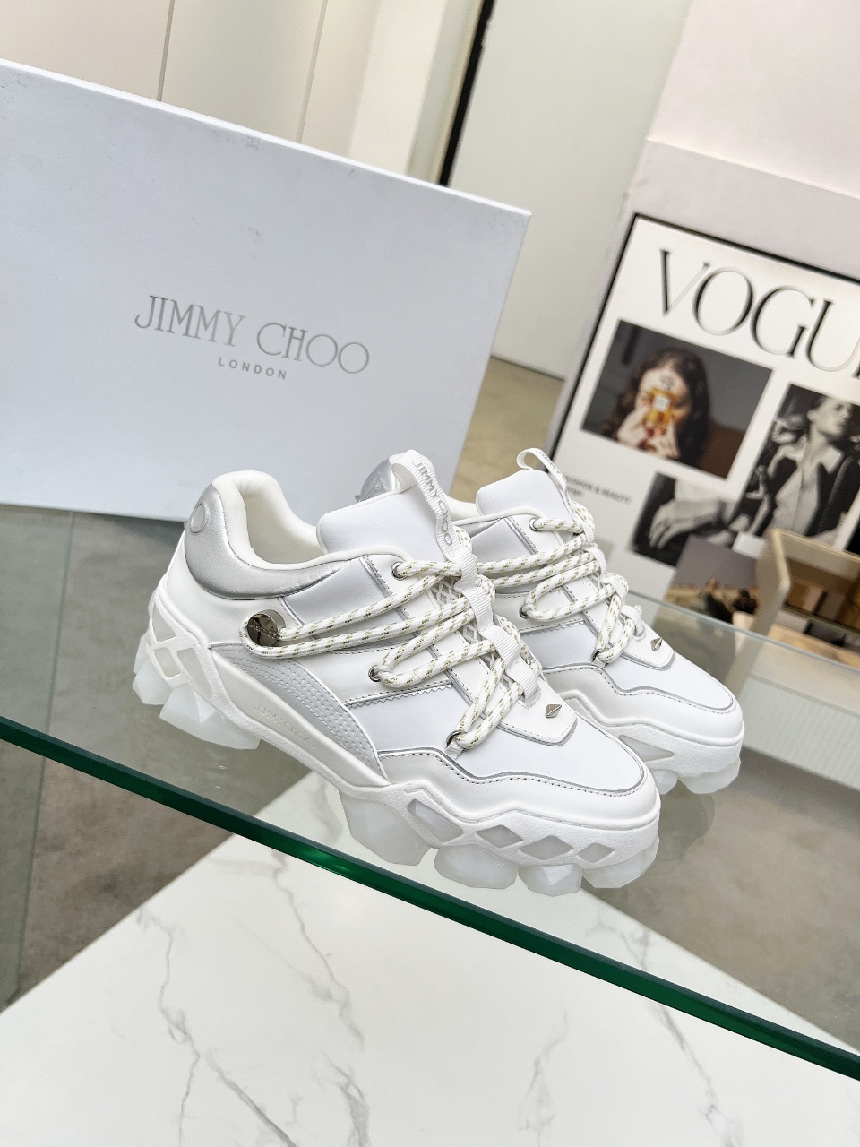 Jimmy Choo Diamond X II Dad Sneakers White
