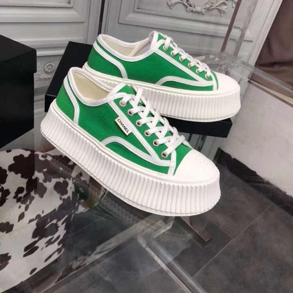 Chanel Vintage Canvas Sneakers Multicolor