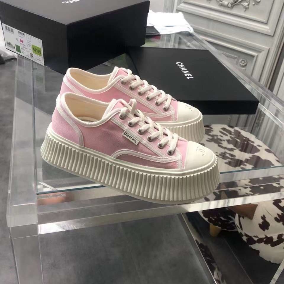 Chanel Vintage Canvas Sneakers Multicolor