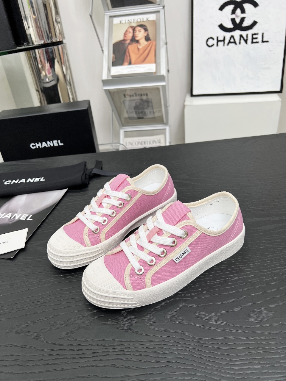 Chanel Vintage Canvas Sneakers Pink